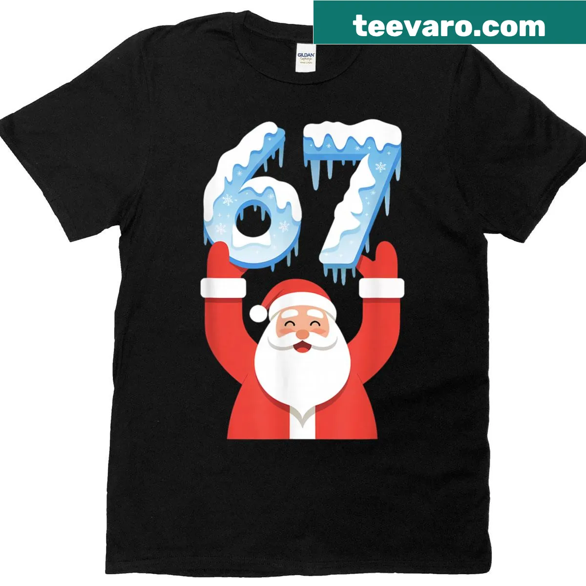 Funny Christmas meme shirt featuring Santa Claus and snowflakes — on a men's t-shirt