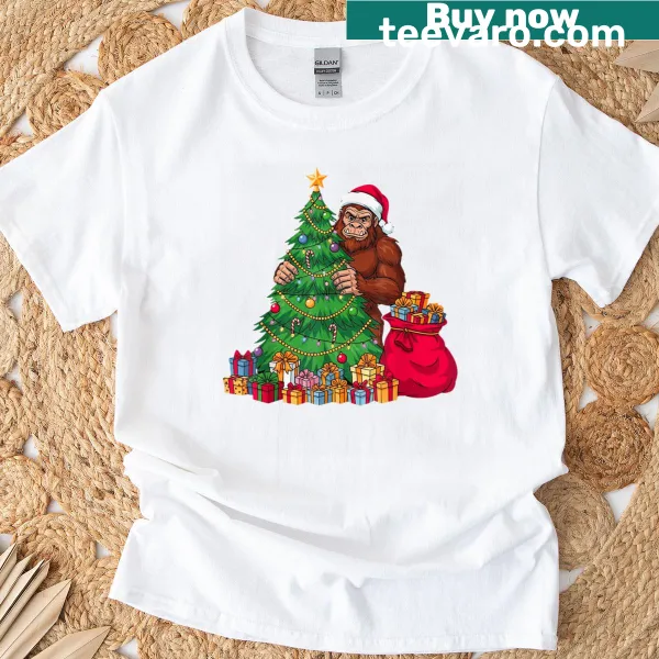 Bigfoot in Christmas tree lights design for a fun holiday vibe