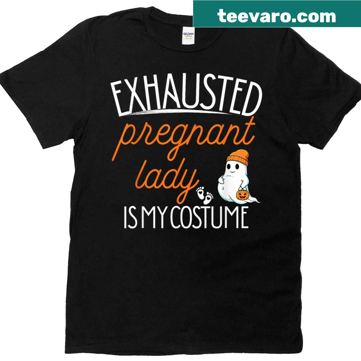 Humorous Halloween t-shirt for pregnant women with funny saying — on a men's t-shirt