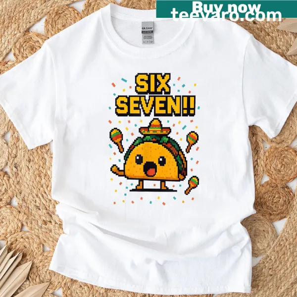 Funny T-shirt with taco design celebrating Cinco de Mayo.
