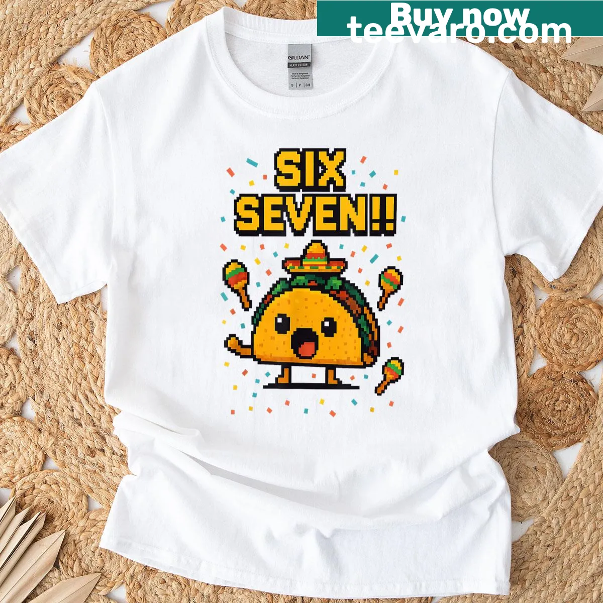 Funny T-shirt with taco design celebrating Cinco de Mayo. — on a men's t-shirt