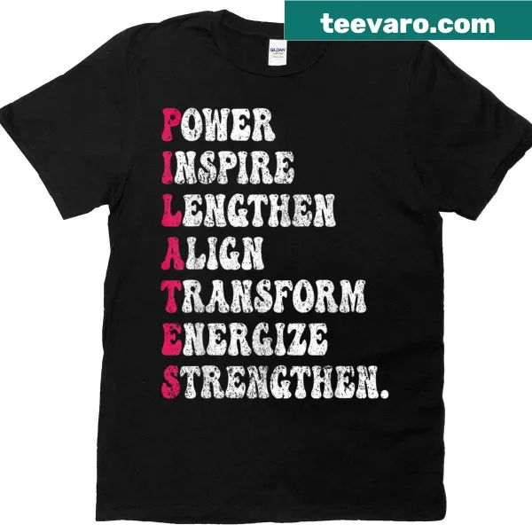 Witty graphic T-shirt about Pilates for fitness lovers