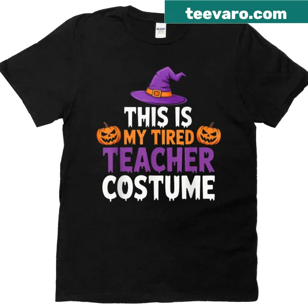 Funny Halloween Teacher costume tee with playful illustrations and witty text
