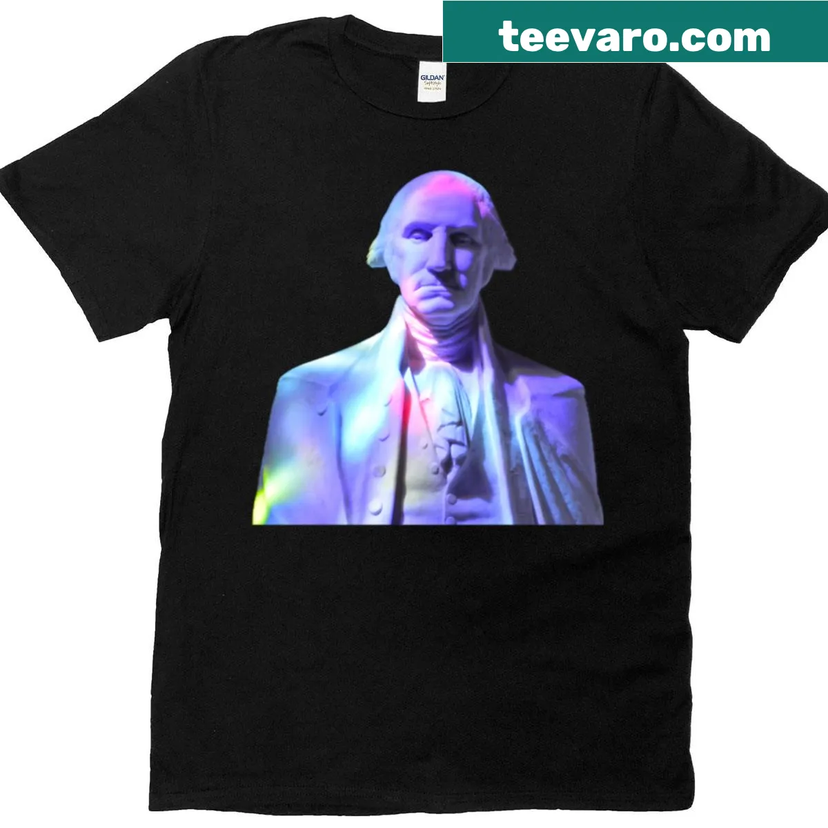 George Washington t-shirt featuring a rainbow design — on a men's t-shirt