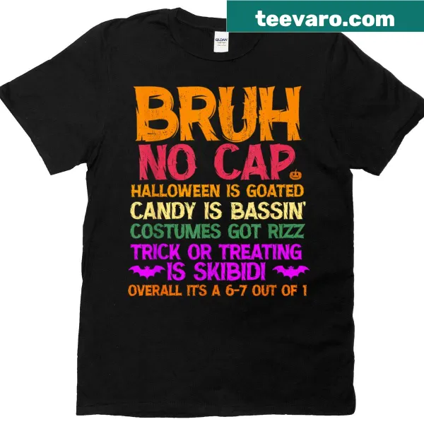Funny Halloween T-shirt with No Cap meme typography