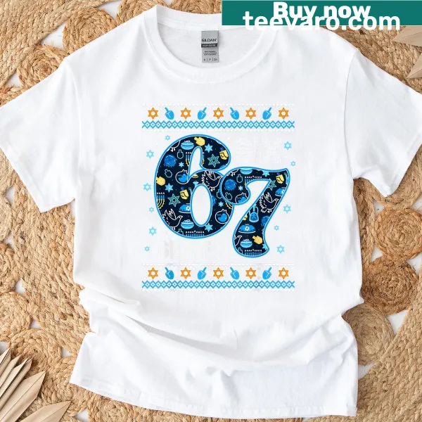 Festive dreidel T-shirt for Hanukkah with playful design