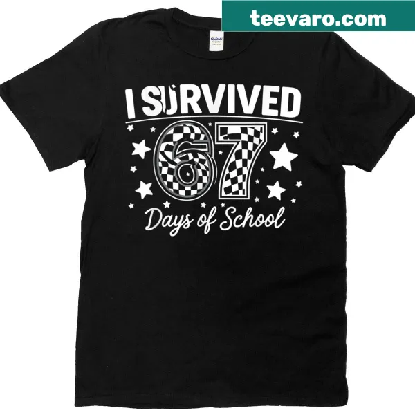 Funny I Survived 67 Days Of School t-shirt for teachers and students