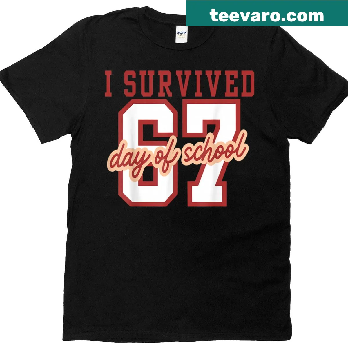 Funny survival school T-shirt with 90s style text — on a men's t-shirt