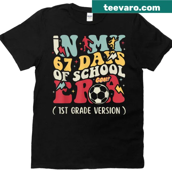 Kids t-shirt with a humorous design about 67 school days