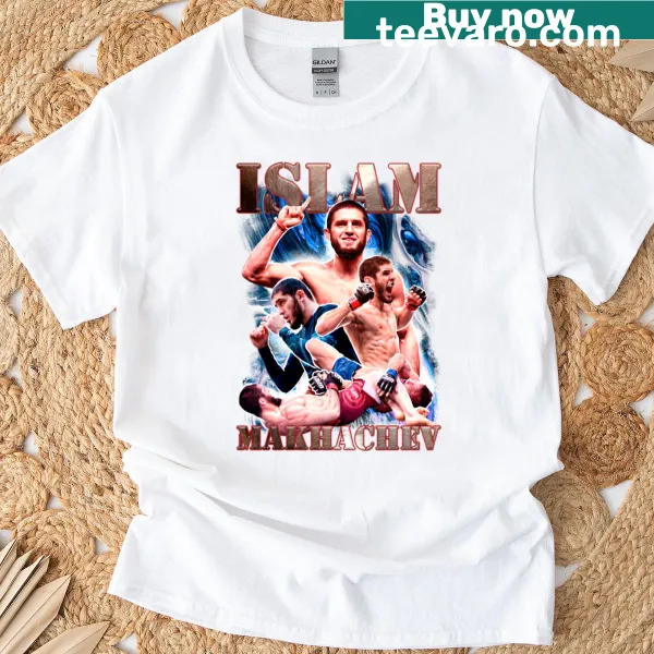 MMA t-shirt featuring Islam Makhachev's name and related imagery