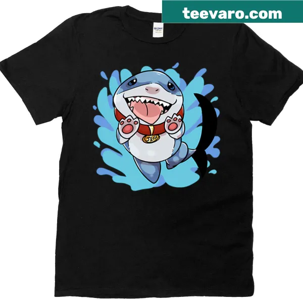 Illustrated T-shirt with a friendly shark named Jeff