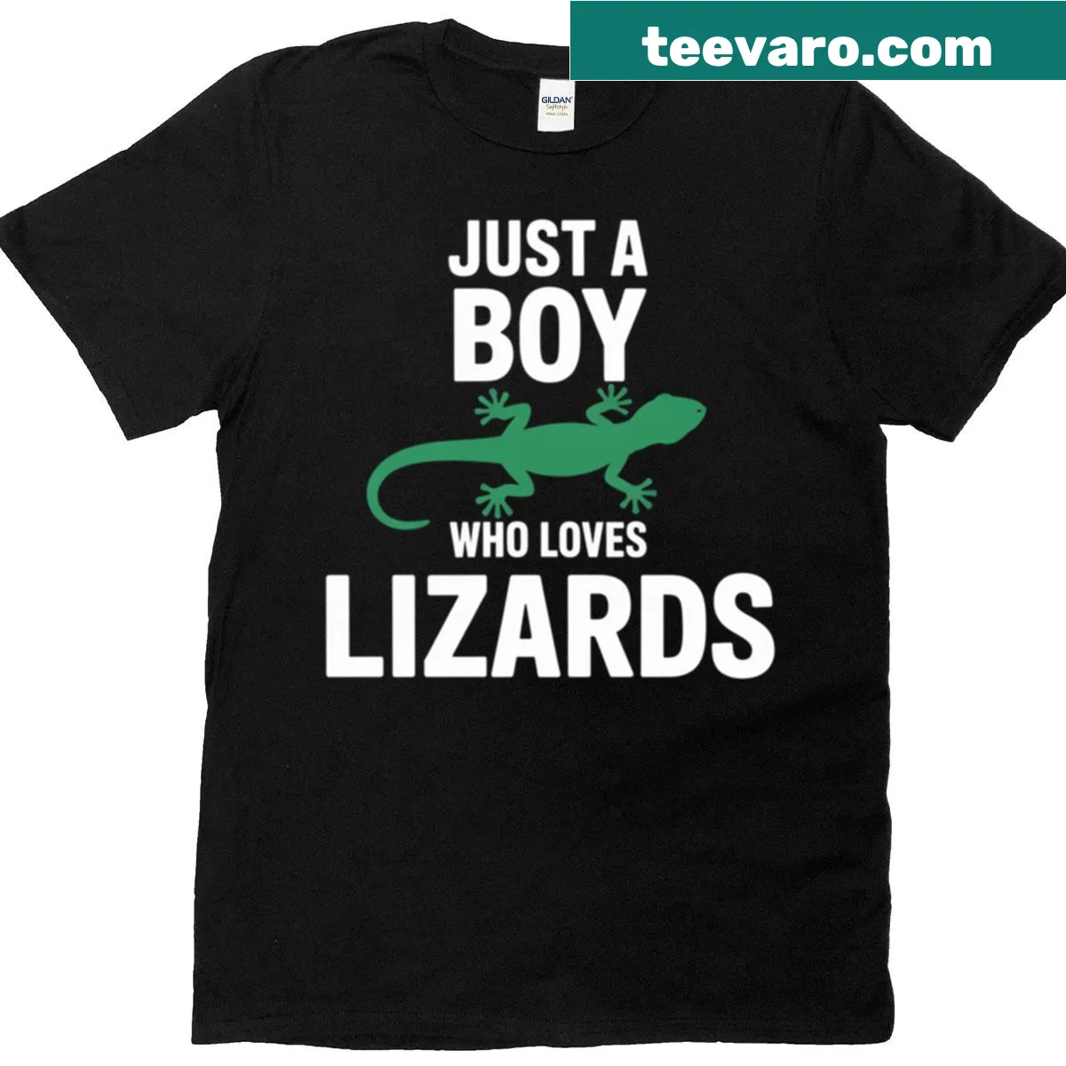 Illustrated T-shirt with a playful lizard design for kids — on a men's t-shirt