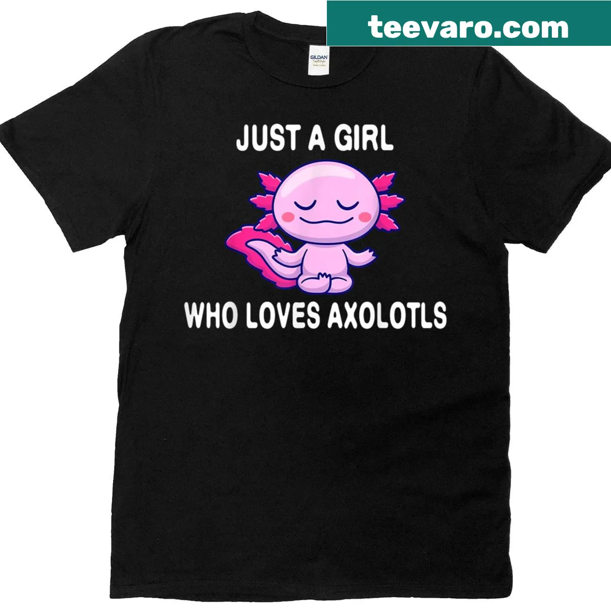 Funny axolotl design t-shirt for girls — on a men's t-shirt