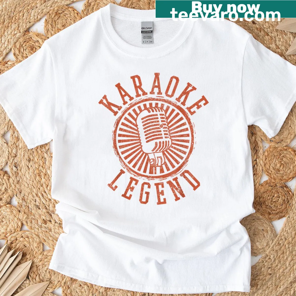 Karaoke Legend T-shirt with microphone graphic for music lovers — on a men's t-shirt