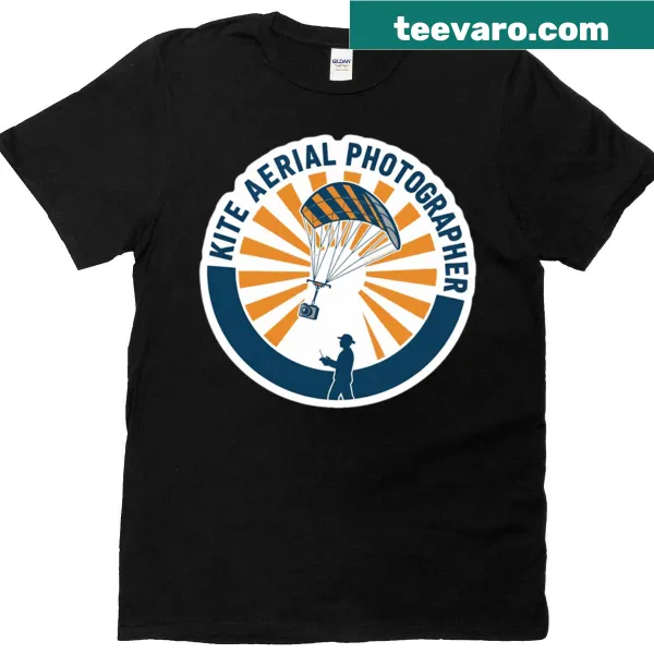Retro kite aerial photographer sunset design t-shirt