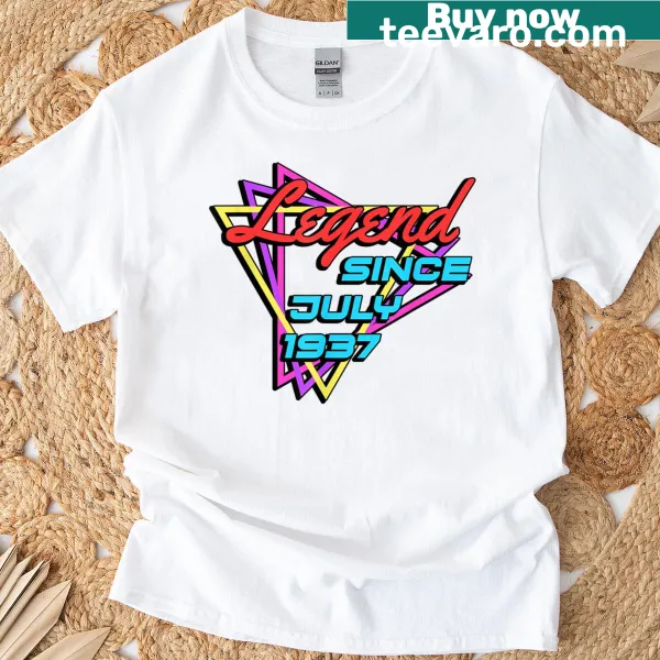 Typography t-shirt stating Legend Since July 1937