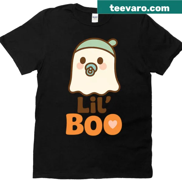 Kawaii Halloween T-shirt featuring a cute baby ghost design