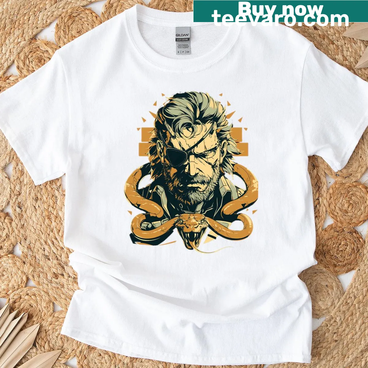 Vintage T-shirt inspired by the Metal Gear Solid video game series — on a men's t-shirt