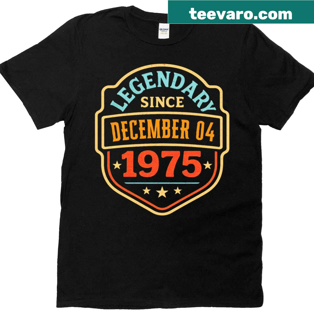 Vintage birthday t-shirt for November 1975 with legendary text — on a men's t-shirt
