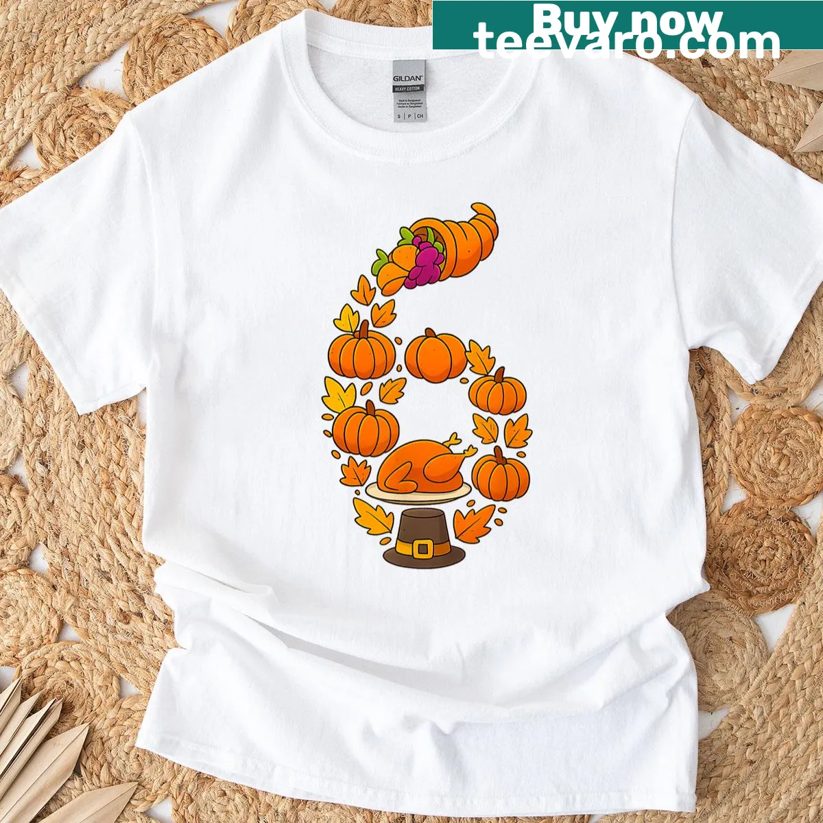 Funny Thanksgiving couple t-shirt with meme-inspired text — on a men's t-shirt