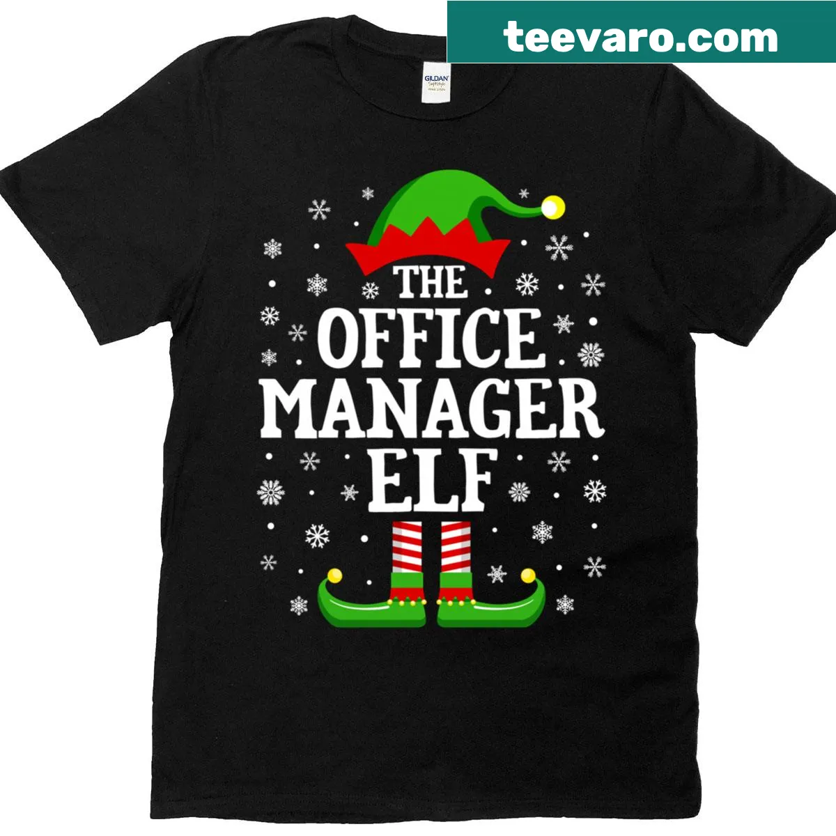 Funny T-shirt featuring elf design for office managers — on a men's t-shirt