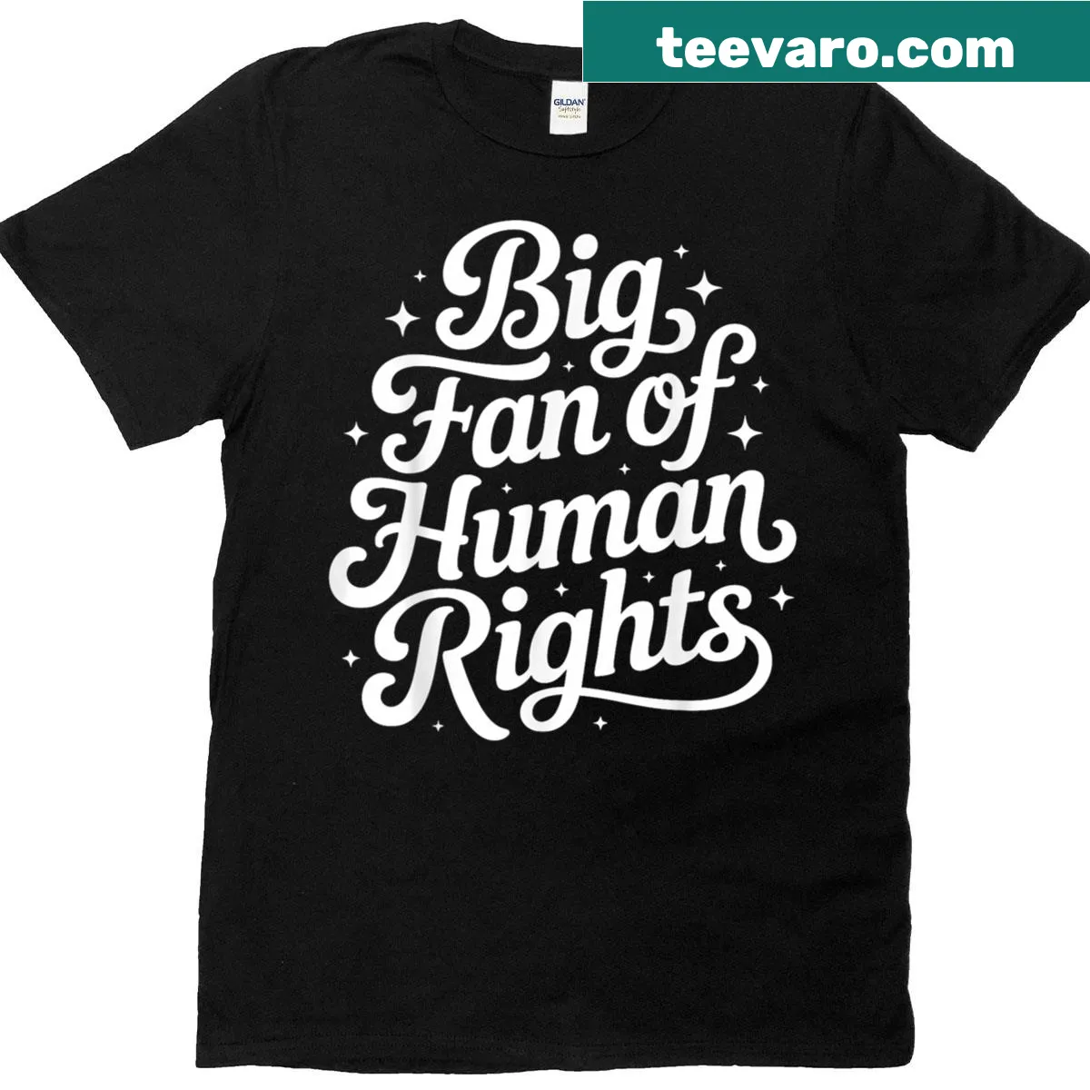 Retro t-shirt supporting human rights and social justice — on a men's t-shirt