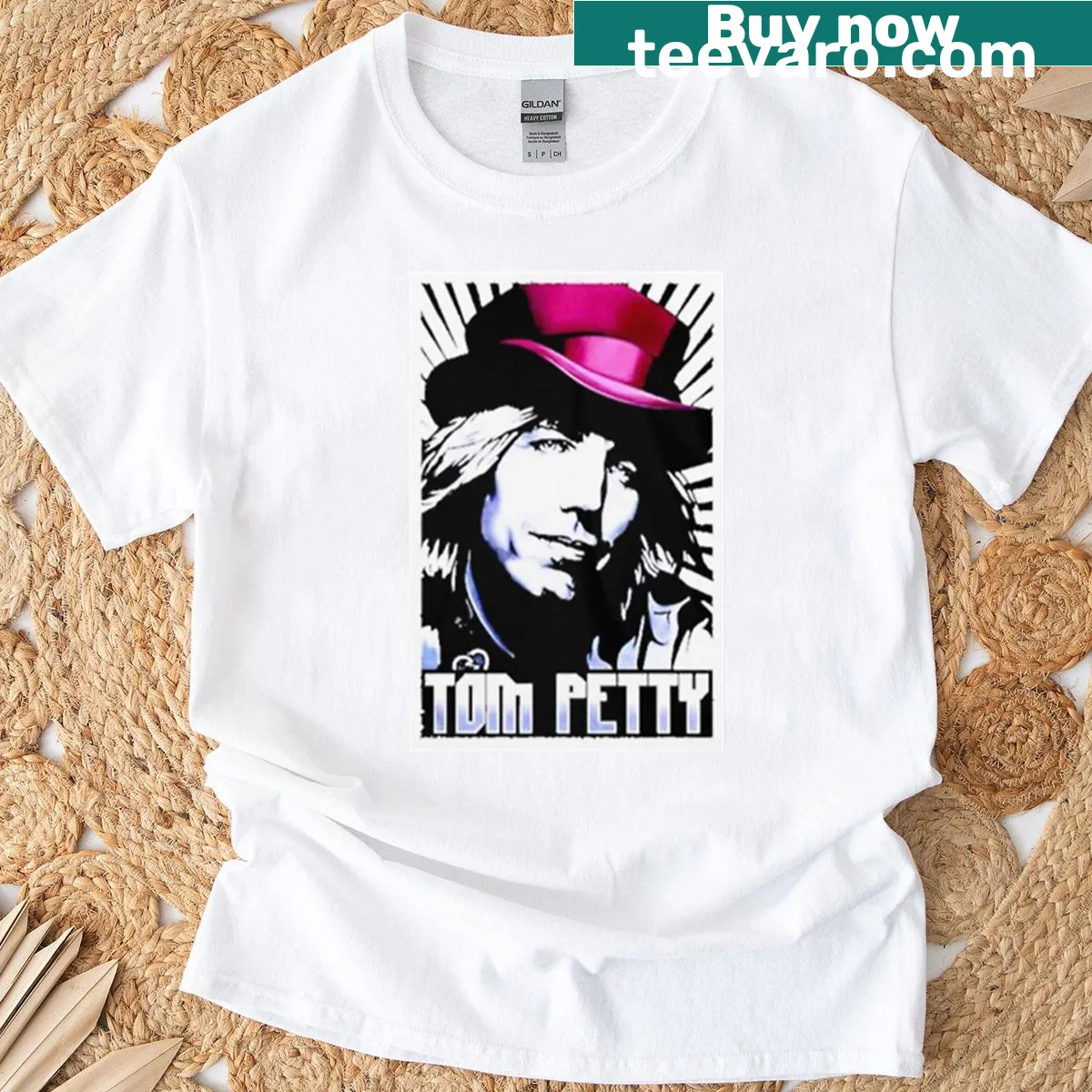 Retro street art portrait graphic t-shirt — on a men's t-shirt