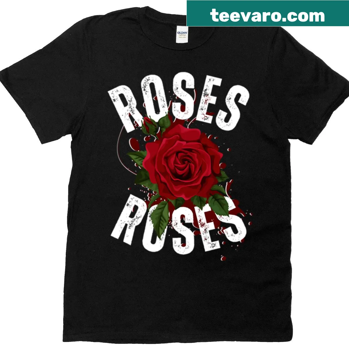 Illustrated t-shirt featuring detailed roses in a floral design — on a men's t-shirt