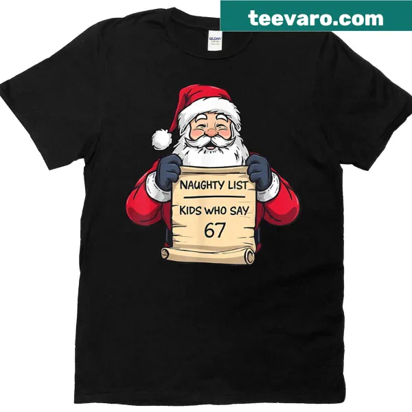 Funny Christmas T-shirt for kids with a playful 'Naughty List' design