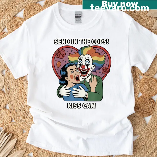 Funny Halloween shirt with a scary clown graphic and humorous text