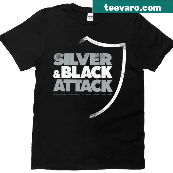 Minimalist typography T-shirt with the words Silver Black Attack