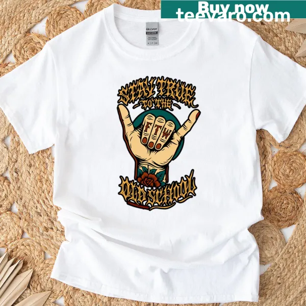 Old school themed t-shirt with bold text graphic