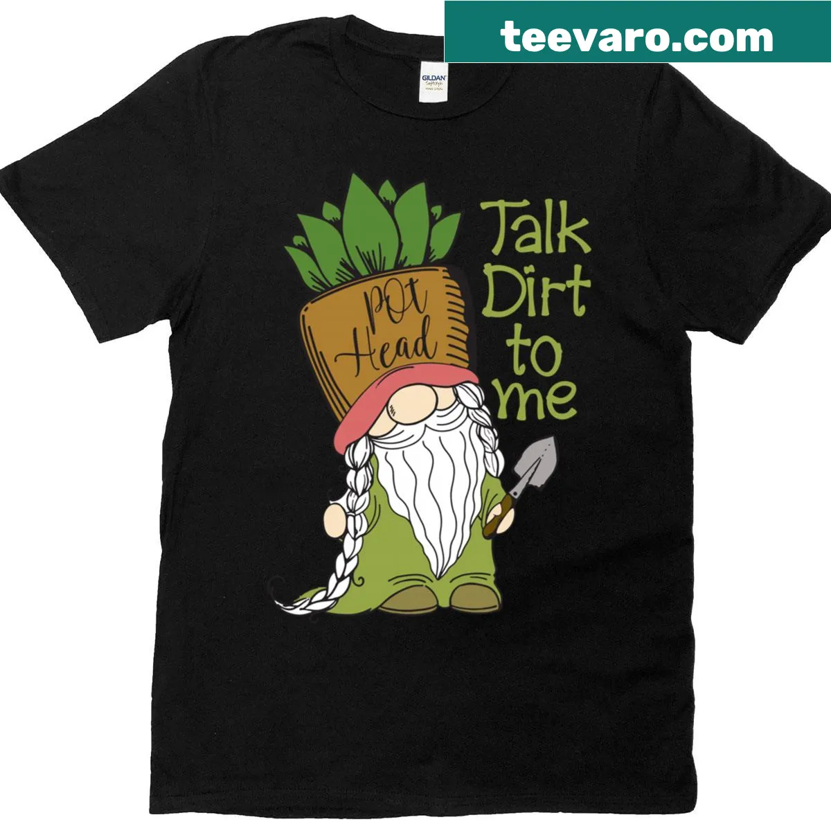 Cute T-shirt with the phrase 'Talk Dirt To Me' and botanical design — on a men's t-shirt