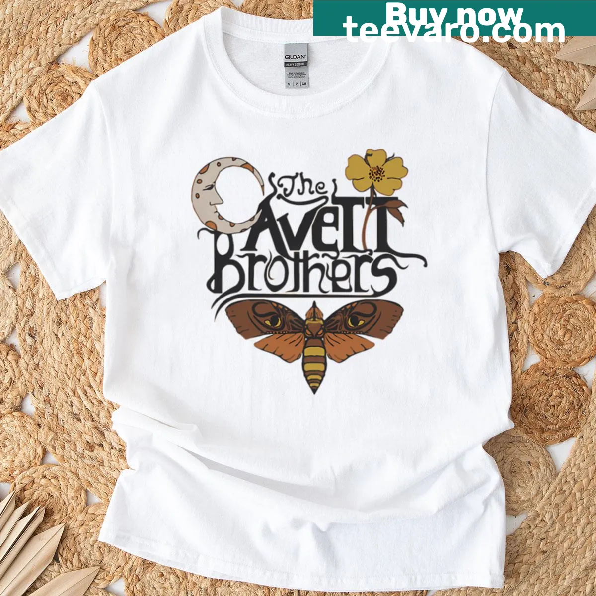 T-shirt featuring The Avett Brothers band graphic — on a men's t-shirt
