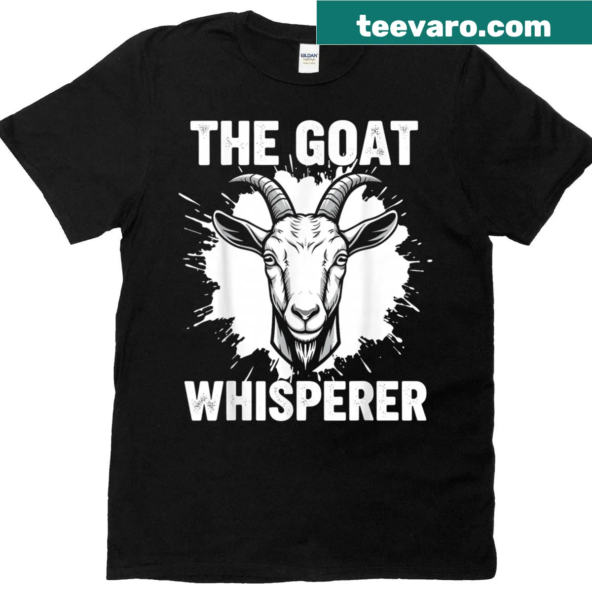 Funny goat lovers T-shirt with whimsical Goat Whisperer graphic — on a men's t-shirt