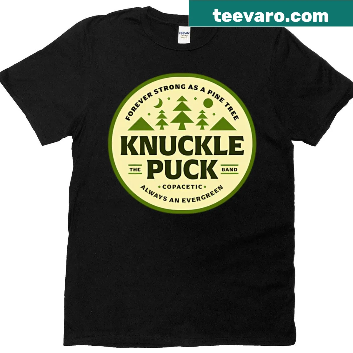 Vintage-style t-shirt featuring The Knuckle Puck Band design — on a men's t-shirt