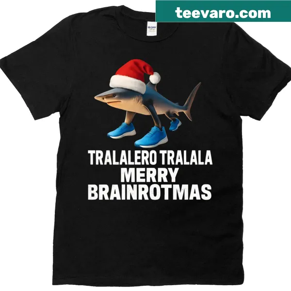 Funny Christmas t-shirt with Merry Brainrotmas design