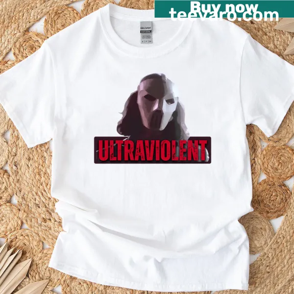 Bold illustration of a masked vigilante on a T-shirt