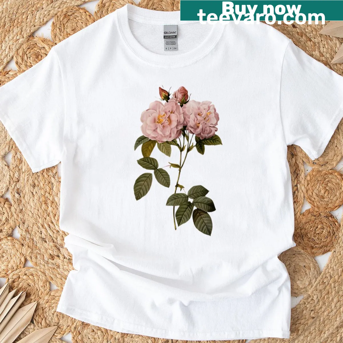 Vintage roses graphic t-shirt celebrating nature — on a men's t-shirt