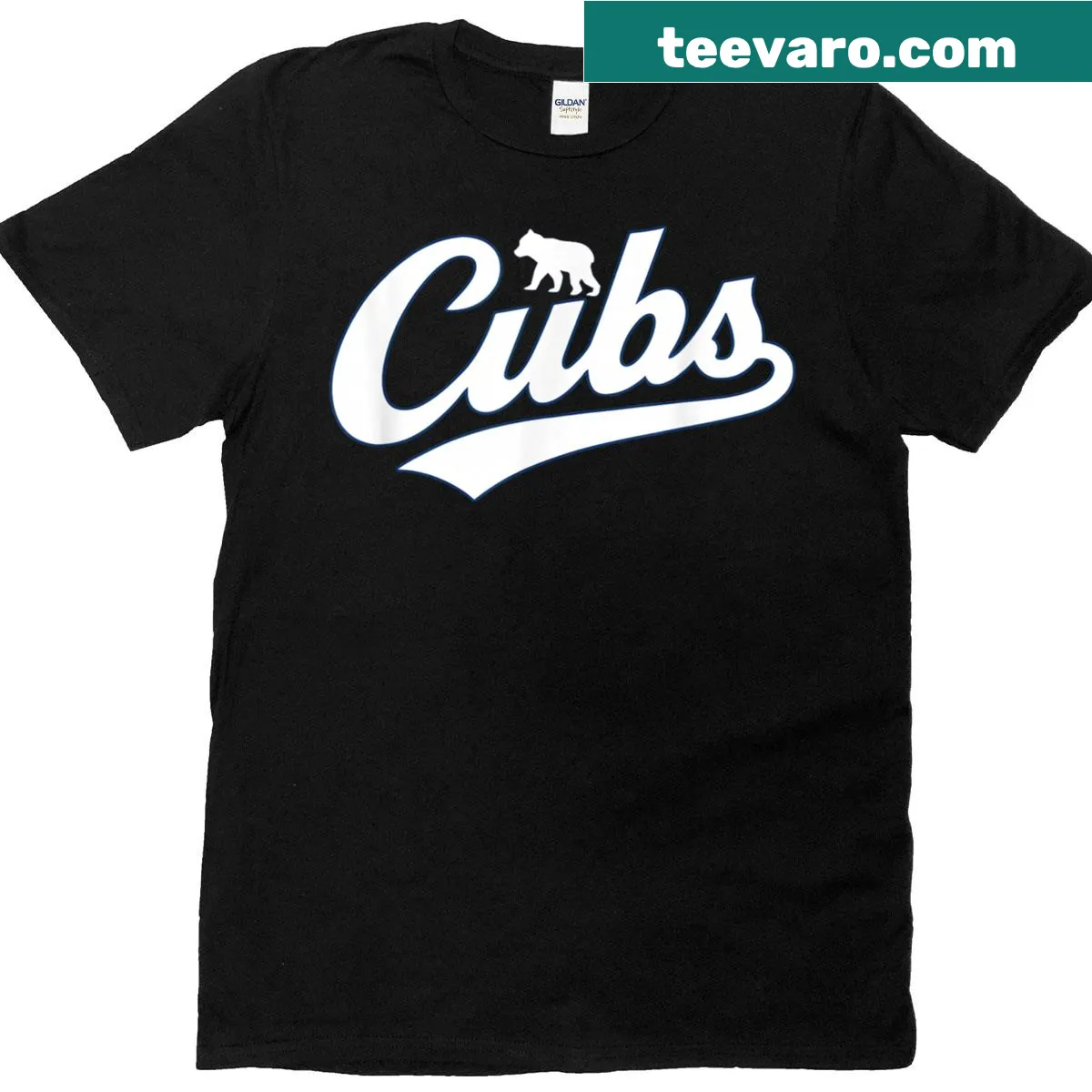 Vintage-style T-shirt featuring Cubs name and groovy design — on a men's t-shirt