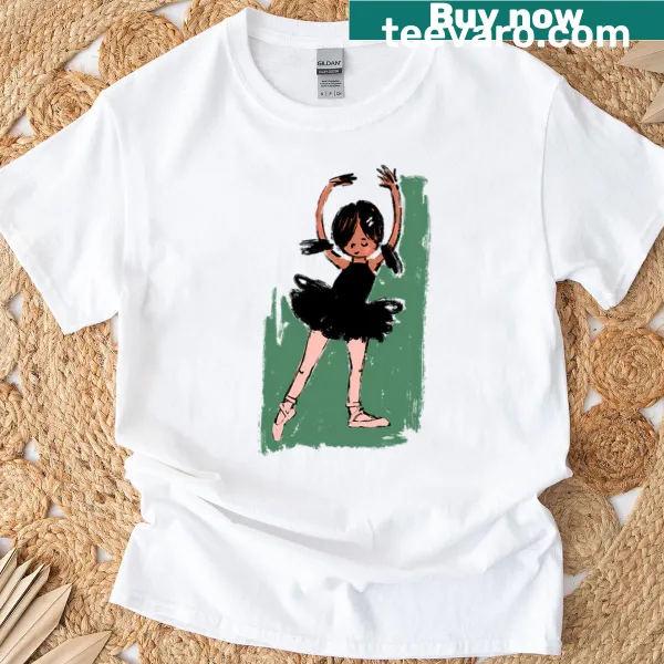 Illustration of a young ballerina on a T-shirt