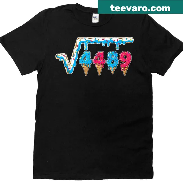 Funny math teacher t-shirt with ice cream and square root design