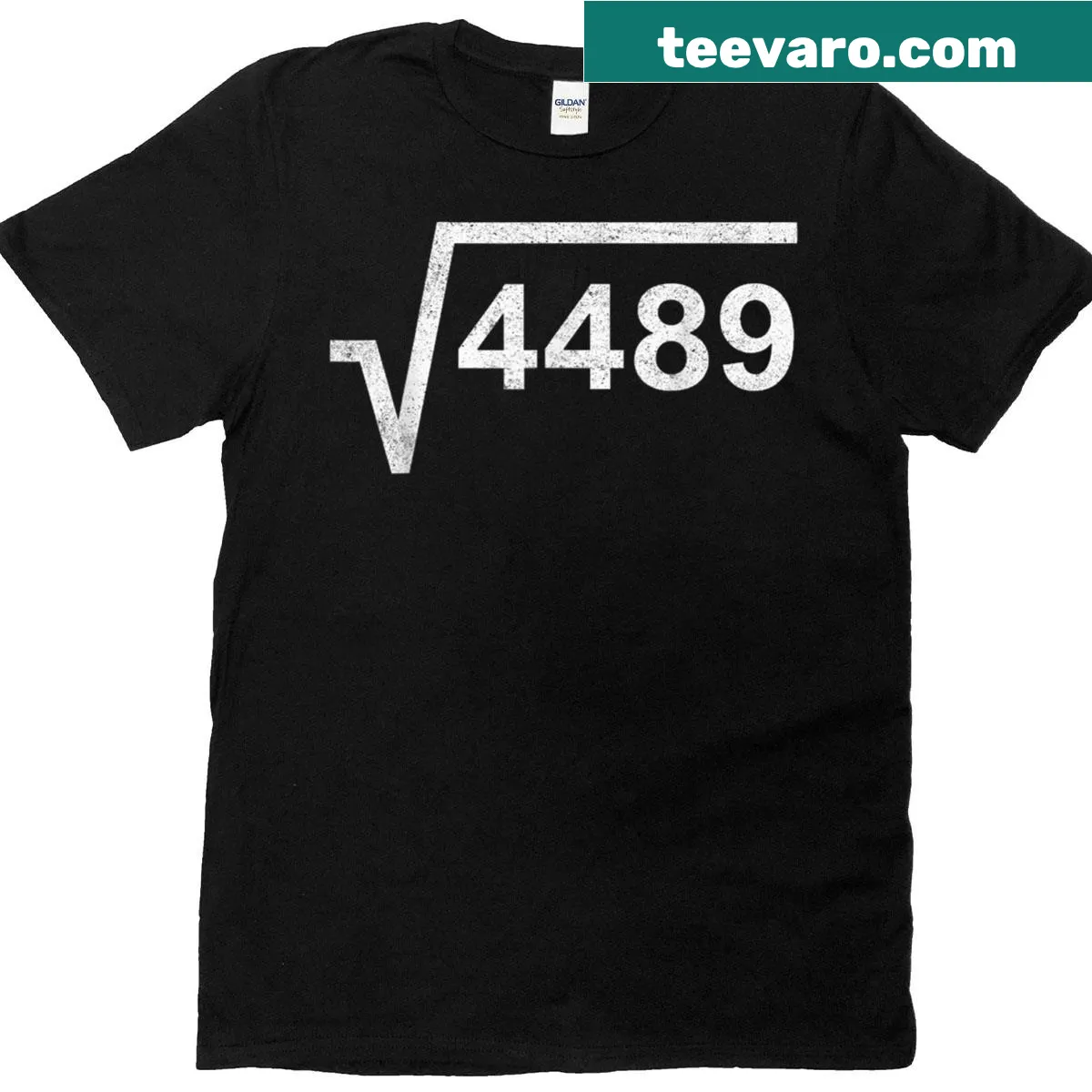 Funny math teacher t-shirt with a meme twist on square root — on a men's t-shirt