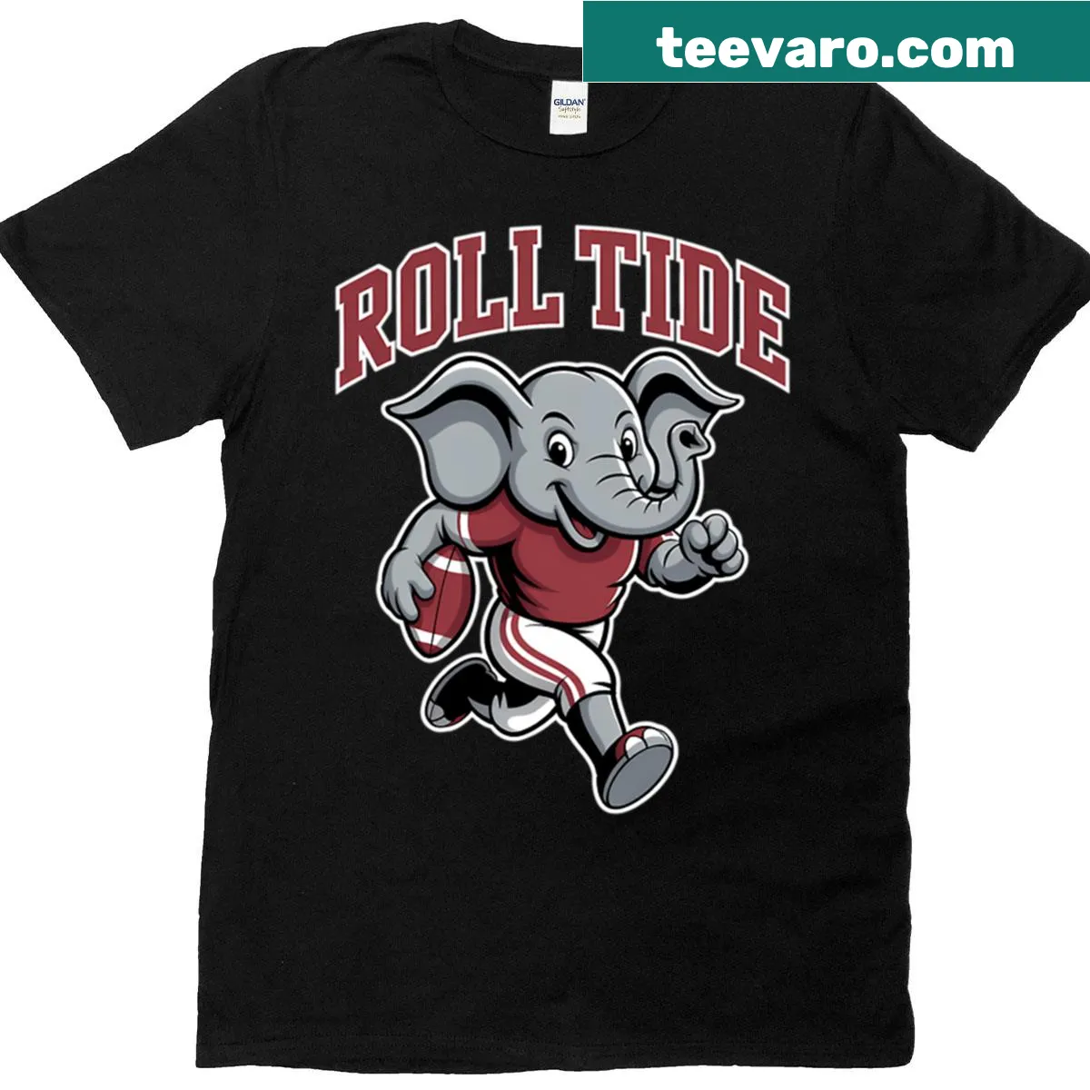 Personalized Alabama game day t-shirt featuring customizable last name — on a men's t-shirt