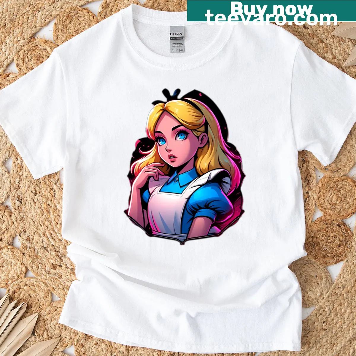 Illustrated T-shirt inspired by Alice In Borderland with fantasy themes — on a men's t-shirt
