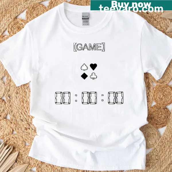 Illustrative Queen Of Hearts maze crown graphic on a T-shirt