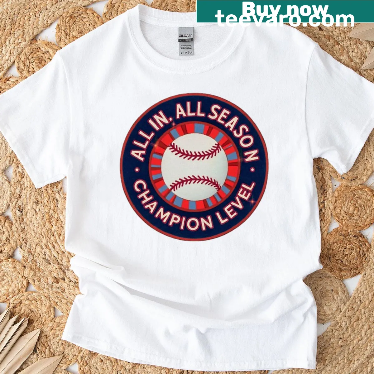 Baseball logo t-shirt celebrating champions with a bold design — on a men's t-shirt
