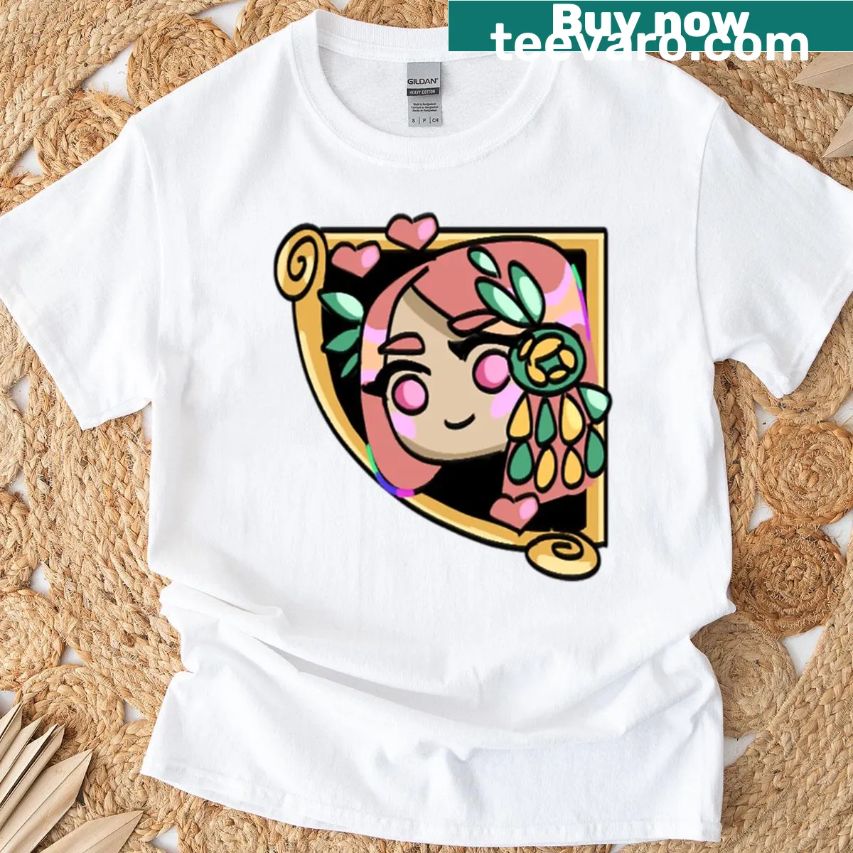 T-shirt featuring Aphrodite, the Goddess of Love from Hades game — on a men's t-shirt