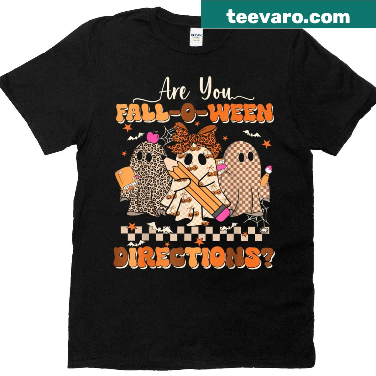 Funny T-shirt with Halloween-themed text for teachers — on a men's t-shirt
