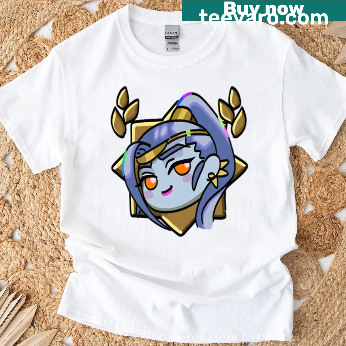 T-shirt featuring Athena icon from Hades game, blending mythology and gaming — on a men's t-shirt
